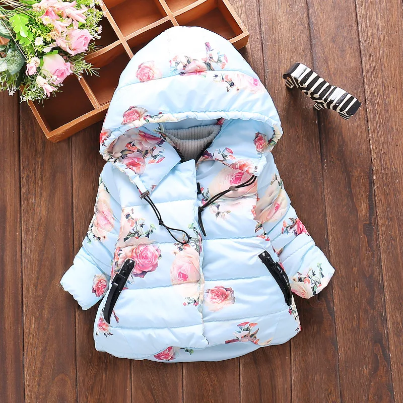 Cute Toddler Girls Floral Outerwear & Coats 2018 Autumn Winter Children