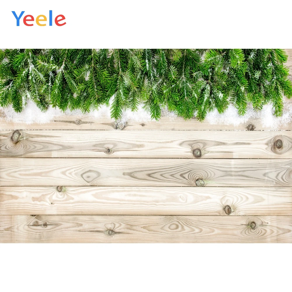 

Yeele Natural Wood Green Pine Snowflake Bedroom Decor Photography Backdrop Personalized Photographic Background For Photo Studio