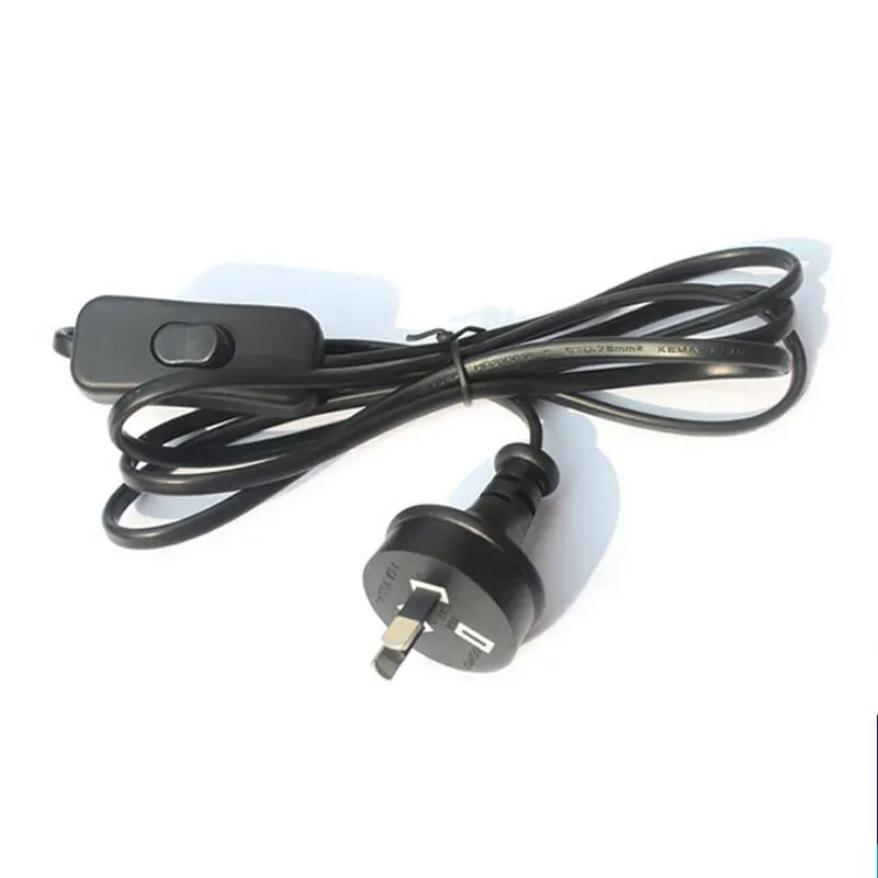 

1.5meter Australia two plug power cord with switch AU Plug switch line power cable black 10pcs
