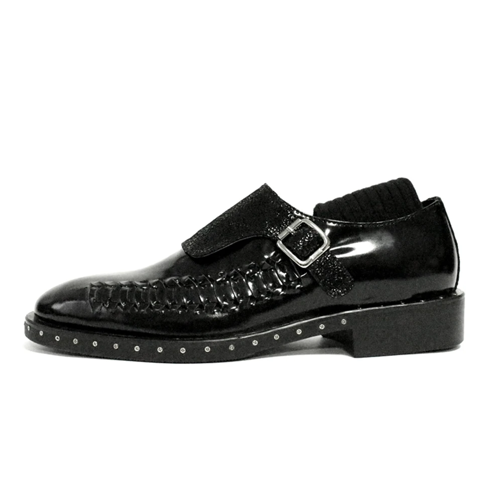 Compilado Vestir Negro De Oxford Hombres Hombre A Superior Mano Zapatos Cuero Vise Hechos Espirales Para UAxASF8