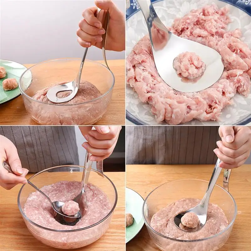 Кухонные инструменты, молоток для мяса, Фрикаделька, сделай сам, устройство для приготовления мясных шариков, креативная ложка для мяса из нержавеющей стали с мясом