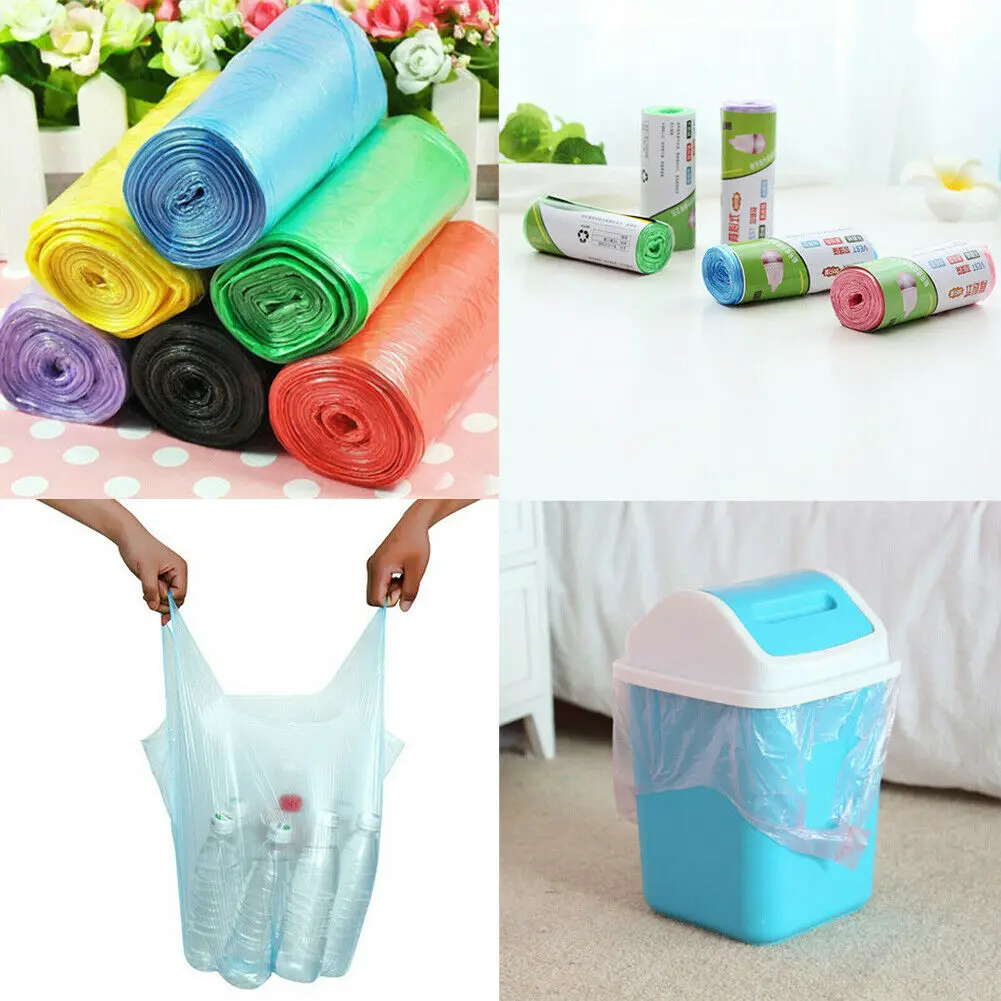 

1Roll Small Garbage Bag Vest Type Trash Bags Durable Disposable Plastic Home Kitchen Tool
