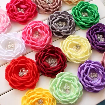

Baby hair flowers Singed burn fabric flower satin Burned edges flower