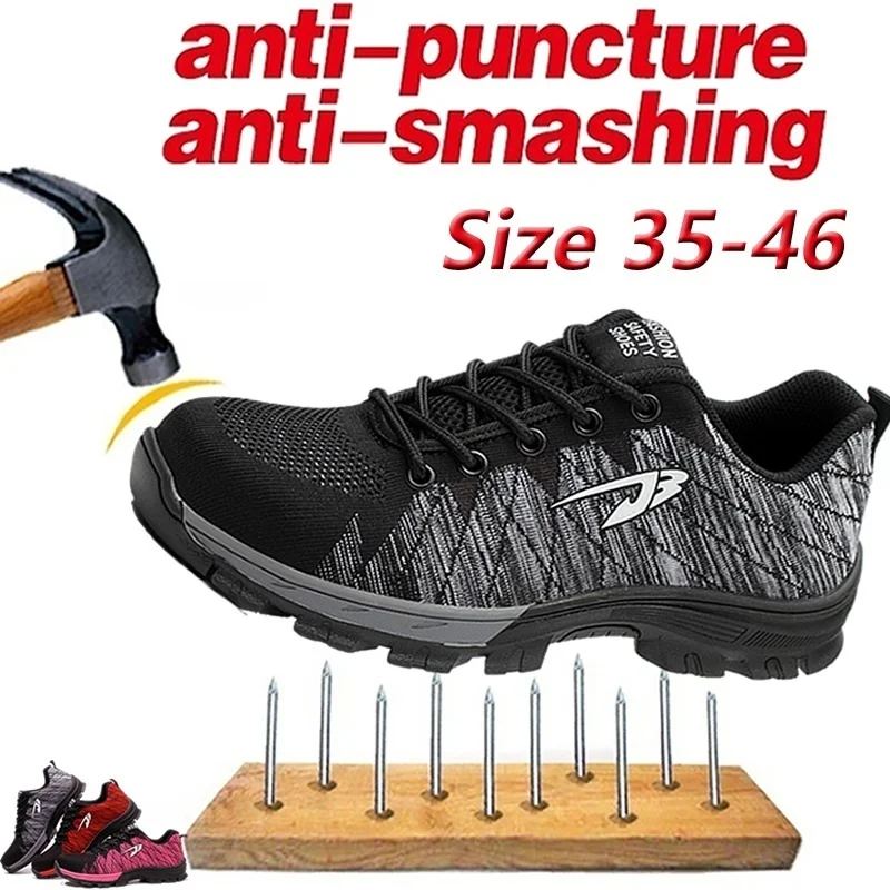 

Men's Fashion Safety Shoes Steel Toe Breathable Work Boots Climbing Shoes Unisex Schuhe Herren