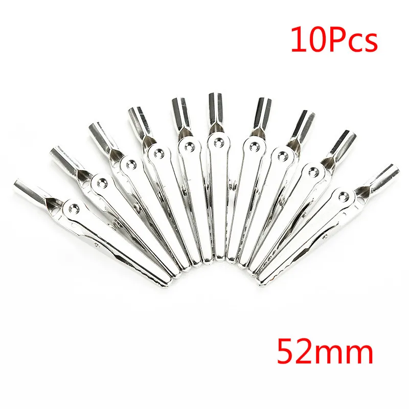 

10Pcs/Lot 52mm Test Clips Stainless Steel Alligator Crocodile Cable Lead Screw Fixing Use In Stereo Applications