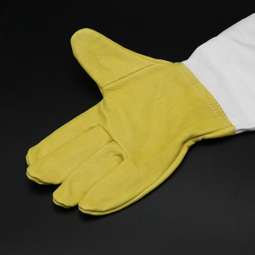 1 пара желтый/белый защита от пчел перчатки с вентилируемые Длинные рукава