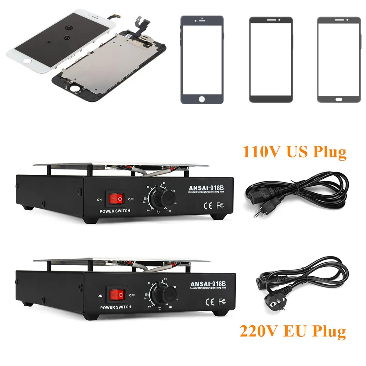 110V US 220V EU Auto Heating Glass Removal LCD