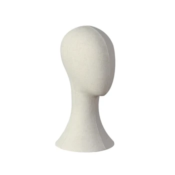 

Female Abstract Mannequin Head Display Hat Wig Scarves Headscarves Necklace Insertable Needle Foam Cloth Velvet Fabric Whitehead