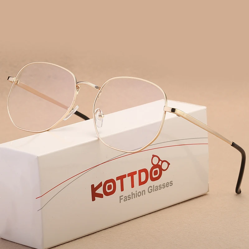 

KOTTDO New Fashion Men Metal Transparent Glasses Frames for Women Myopia Optical Vintage Business Eyewear Oculos