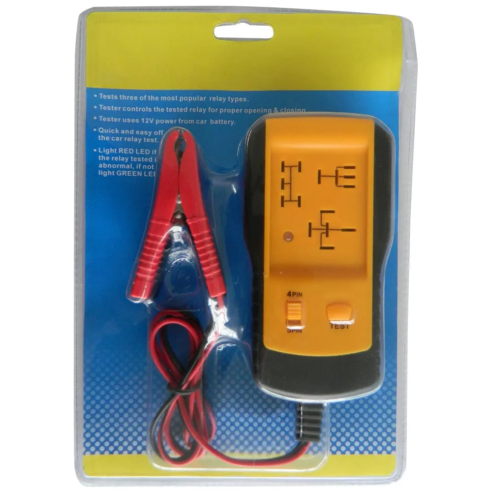 

Automotive Electronic Relay Tester Alligator Clip Car Tester Diagnostic Tool for 12V Car