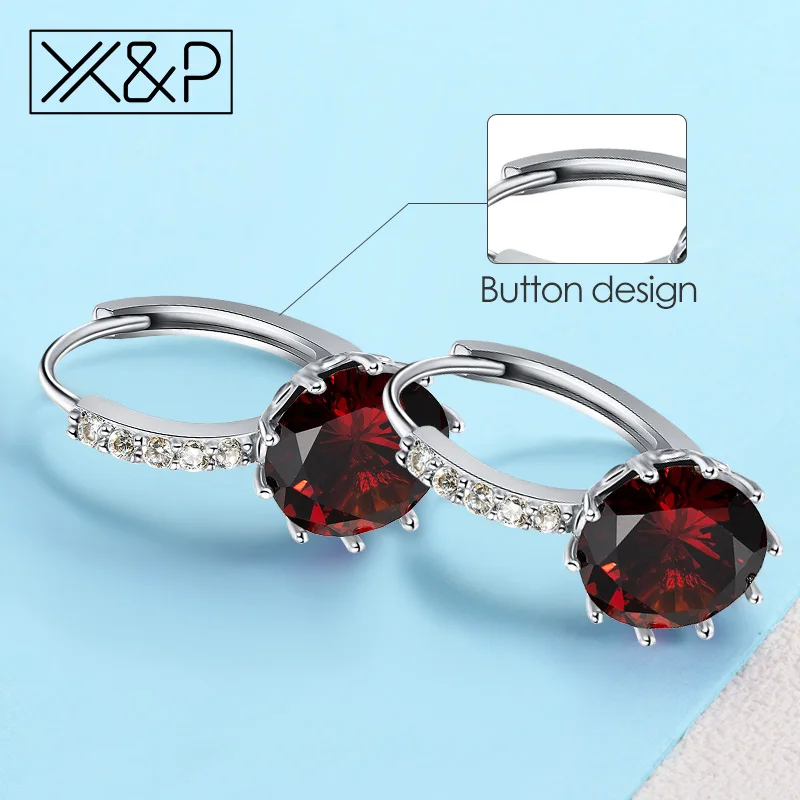 X& P модные классические корейские круглые серьги-гвоздики с кристаллами для женщин и девушек на годовщину простые изысканные серьги из циркона, украшения в подарок