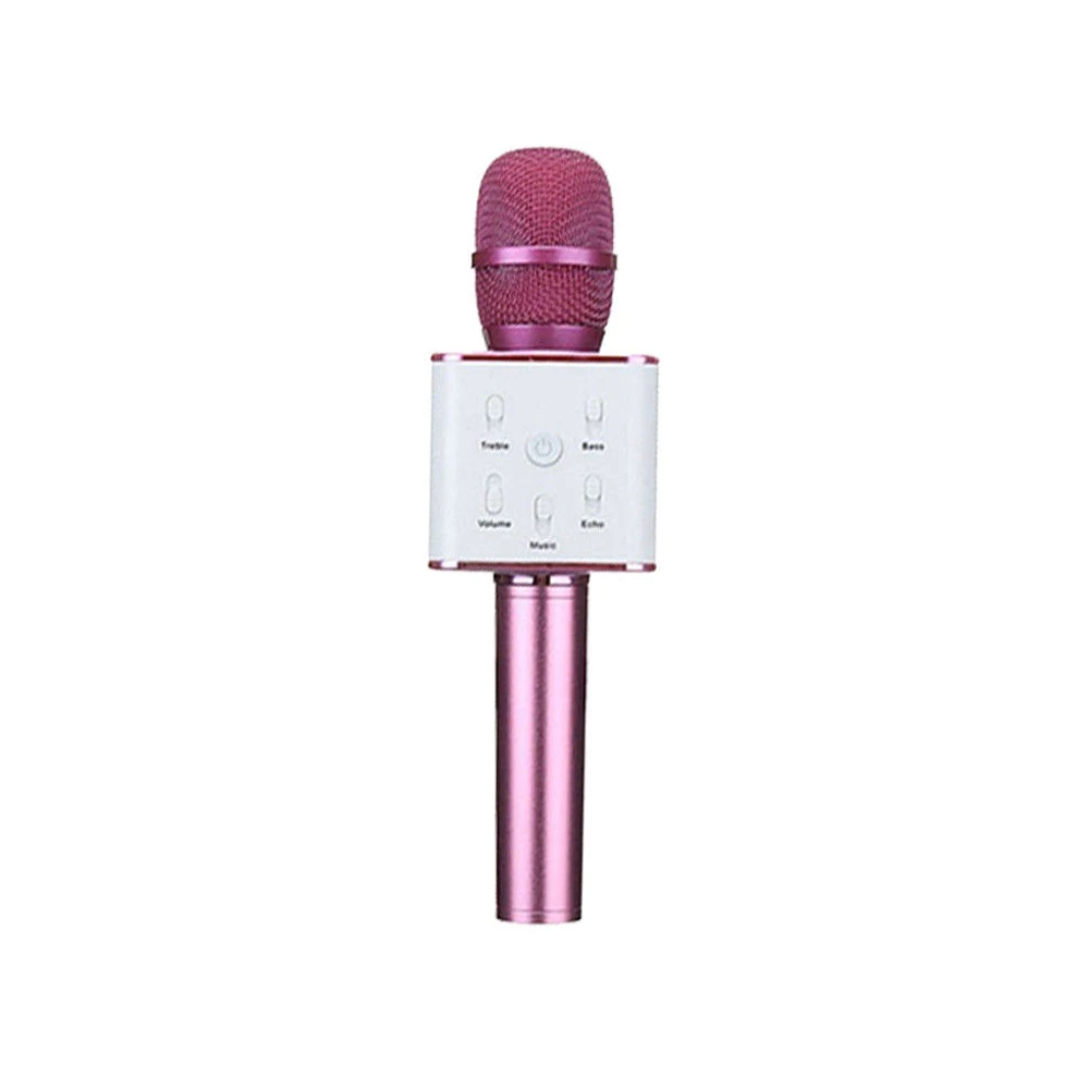 Pink Travor Q7 Bluetooth микрофон беспроводной ручной караоке микрофон USB микрофон музыкальный плеер рекордер KTV микрофон - Цвет: Pink