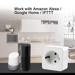 Tuya Wifi умная розетка ЕС 220 В беспроводной выход таймер дистанционное управление Поддержка Amazon Alexa и Google Home для умного дома