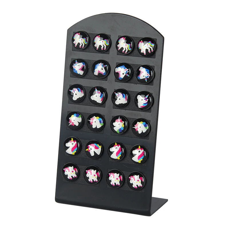 

12pairs Carton Stud Earrings For Women Cute Unicorn Resin Earrings Jewelry Gift