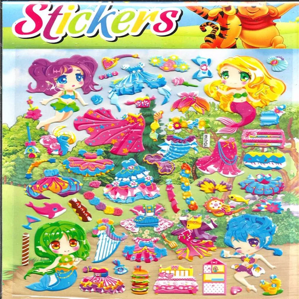 

super big size dress up doll sticker 3D bubble stickers scrapbooking for kids Diary Notebook Label Decoration toy32.5cm*21.5