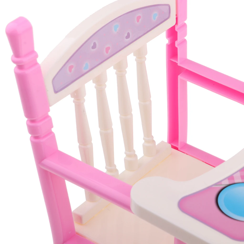 2 Set Folding Baby Dining Chair Tableware Kit Simulation Furniture Toy Reborn Doll MellChan Baby Dolls Kids Children Role Play