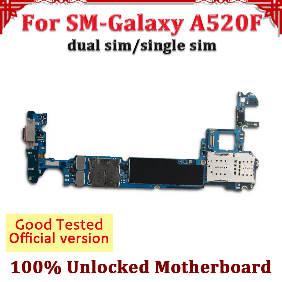 

Disassemble dual sim/single sim For Samsung Galaxy A5 A520F 32GB Motherboard Mainboard Logic Board With Full Chips