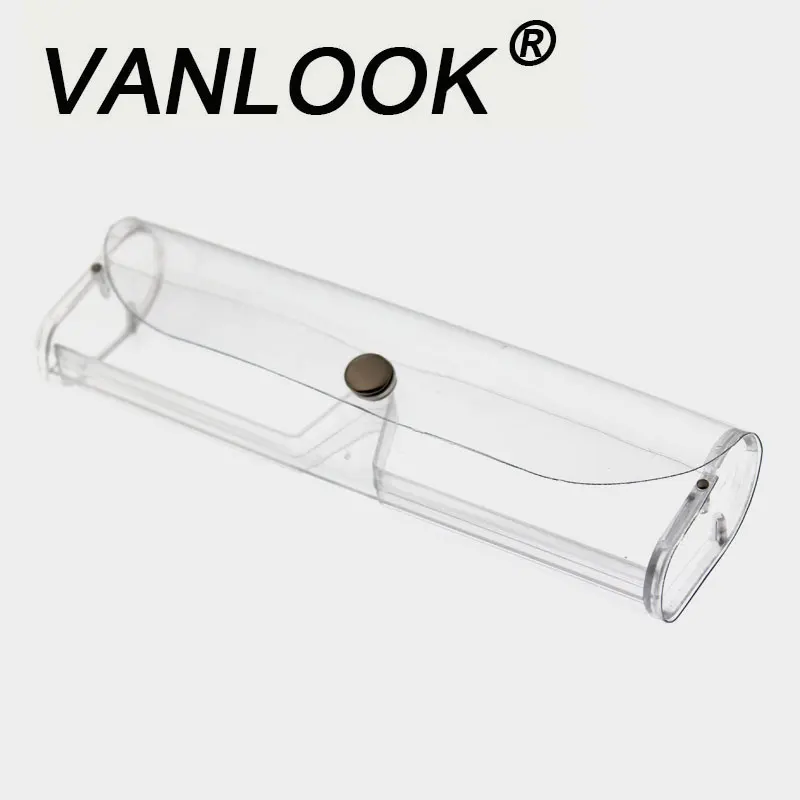 

Transparent Spectacle Cases Eyeglass Case for Reading Glasses Optical Clear Box Spectacle-case for Women Men Metal Snap Closure