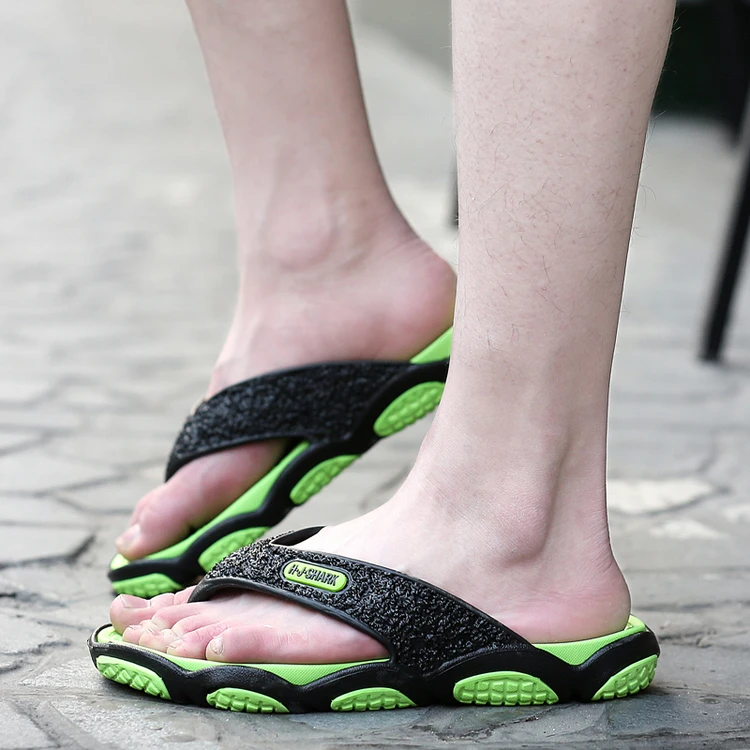 Большие размеры 39-45, мужские вьетнамки, летняя мужская новая стильная мягкая резиновая обувь, уличные пляжные мужские тапочки, Массажная мужская обувь