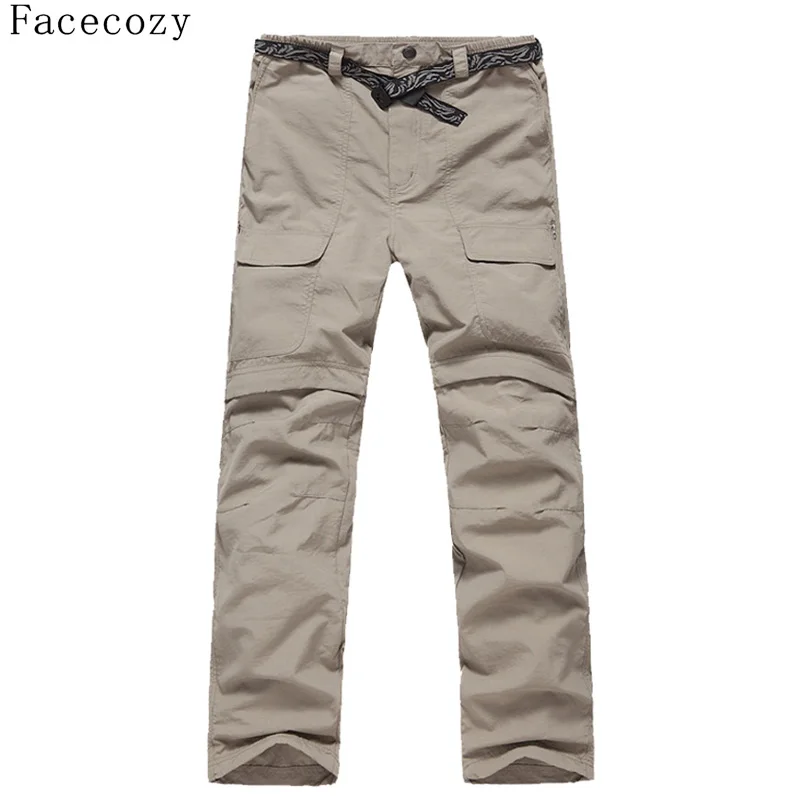 melhor Facecozy 2018 Homens de Verão de Secagem Rápida Calças Caminhada de Trekking Removível Masculino Calças Acampamento Ao Ar Livre Ultra fino Calças De Pesca