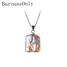 BaroqueOnly Natural Freshwater Baroque Pearl Pendant Necklace,18-22mm, 925 Sterling Silver Pendant Pearl Jewelry For Women BaroqueOnly Natural Freshwater Baroque Pearl Pendant Necklace,18-22mm, 925 Sterling Silver Pendant Pearl Jewelry For Women
