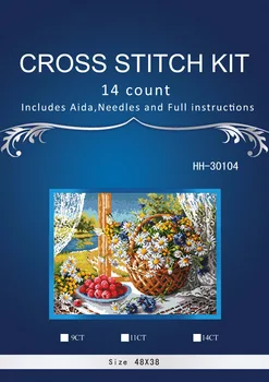 

Top Quality Beautiful Lovely Counted Cross Stitch Kit Daisy and Strawberry Raspberry Basket Flower Flowers at Windowsill
