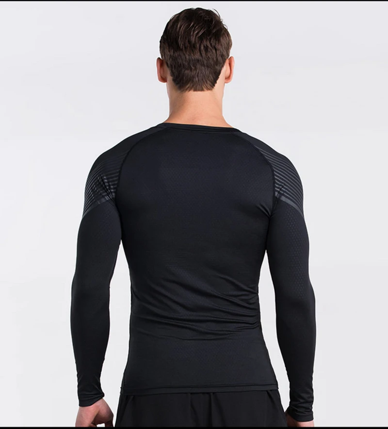 Vansydical, мужские компрессионные футболки для бега, с длинным рукавом, для фитнеса, спортивные футболки, быстросохнущие, тренировочные, для бега, для спортзала, майки, топы
