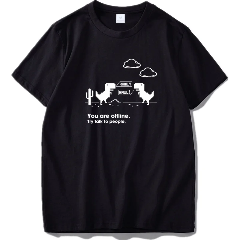 

Internet Is Broken T shirt Men Funny Computer Offline Camiseta Homme 100% Cotton Hipster Tee Programmer Office Crew Neck T-shirt