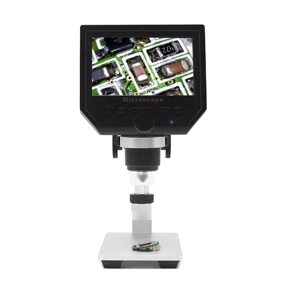 

600X 4.3" 3.6MP Digital Video Microscope LED Magnifier for Mobile Phone Maintenance QC/Industrial/Collection Inspection +Stand