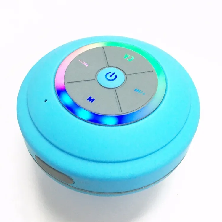 Водонепроницаемый Bluetooth динамик Душ Светодиодный Портативный беспроводной радио для ванной комнаты Handfree сабвуфер аудио с TF картой