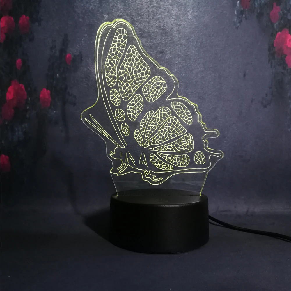 3D LED бабочка USB лава лампа ночник для спальни декор сна в форме животного