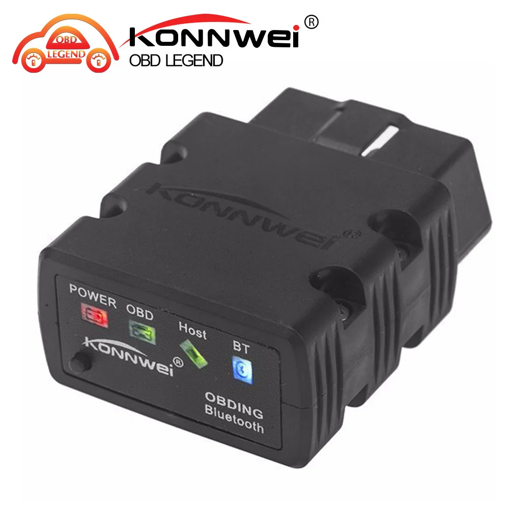 Konnwei KW902 Мини ELM327 Bluetooth OBD-II диагностические инструменты для автомобиля Elm 327 OBD2 считыватель кодов Сканер Поддержка J1805 протокол