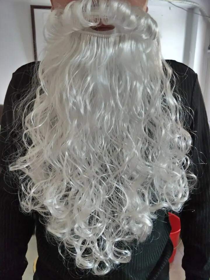 beard Костюм Санта-Клауса, Рождественский, для взрослых, для мужчин, красный, полный комплект размера плюс, XXXL, косплей, борода, пояс, шляпа, Санта, рождественские костюмы - Цвет: beard