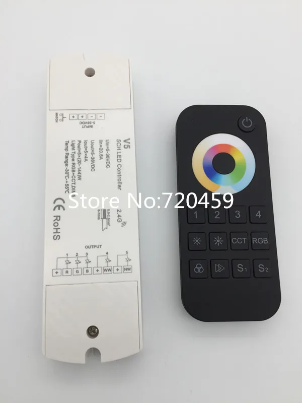 Светодиодный RGB + CCT контроллер V5 5 каналов 2 4 ГГц RF с RT10 зоны для светодиодный
