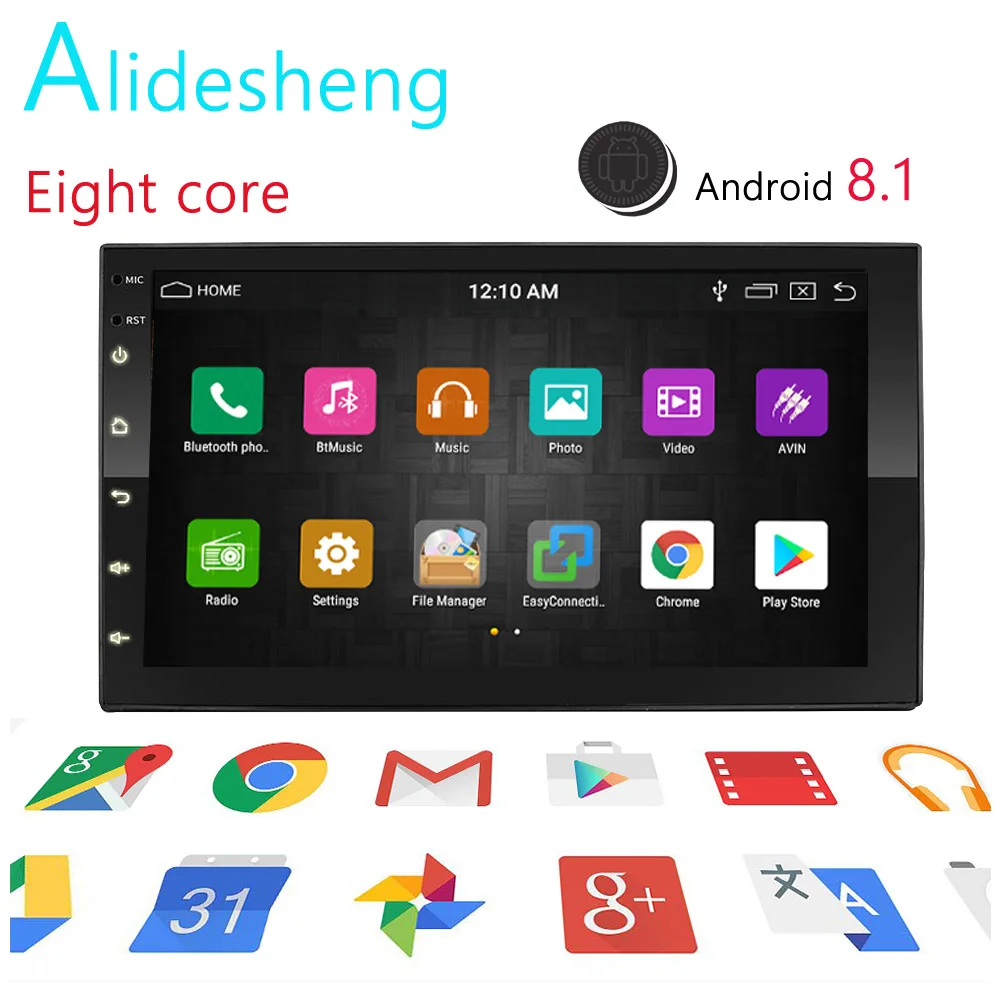

Real Android 8.1 2din Car Radio Universal GPS Eight core wifi Bluetooth Touchscreen Car Audio Stereo FM USB Car Multimedia MP5