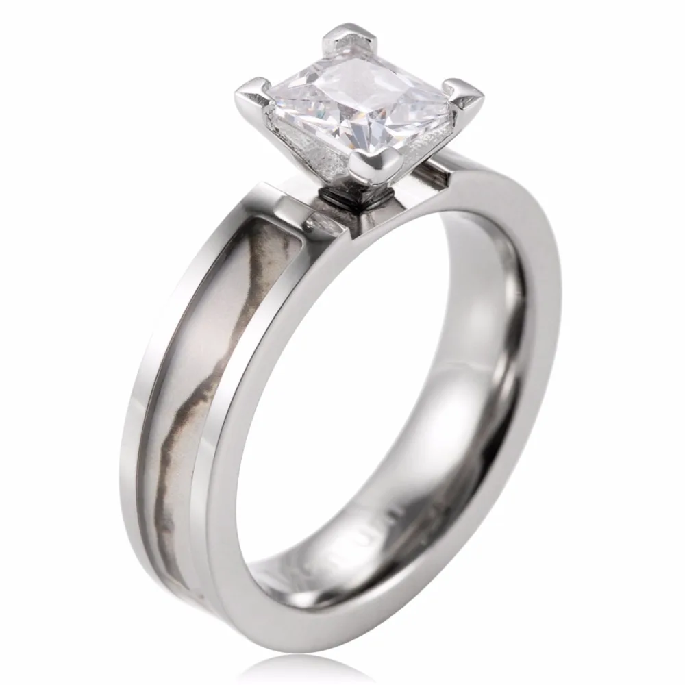 women white camo engagement ring titanium white snow tree engagement wedding band 4 prong setting princess - White Camo Wedding Rings women white camo engagement ring titanium white snow tree engagement wedding band 4 prong setting princess - White Camo Wedding Rings