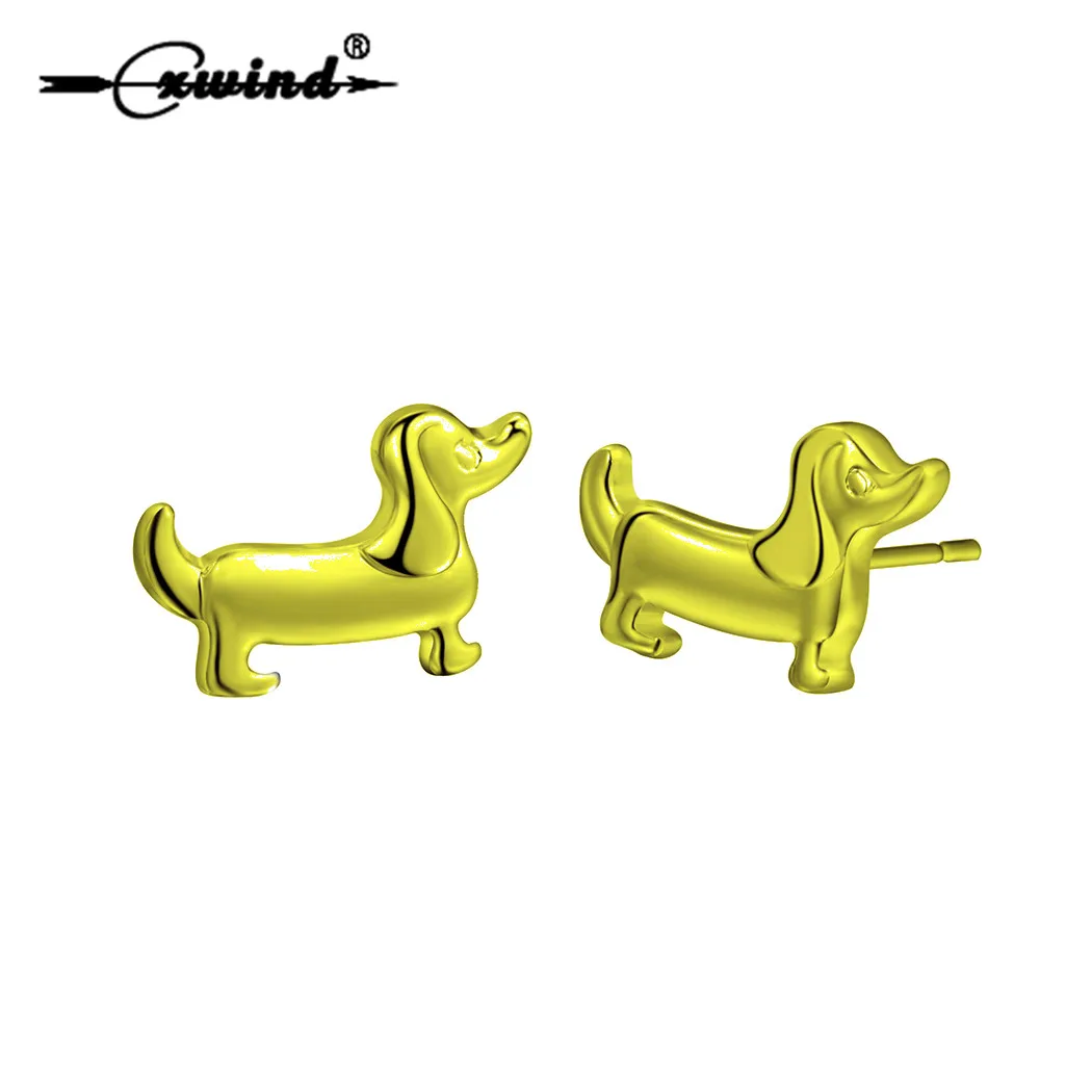 

Cxwind Cute Animal Paw Print Stud Earrings Charm Sausage Dog Dachshund Stud Earring for Women Lady Lovely Heart Earring Jewelry