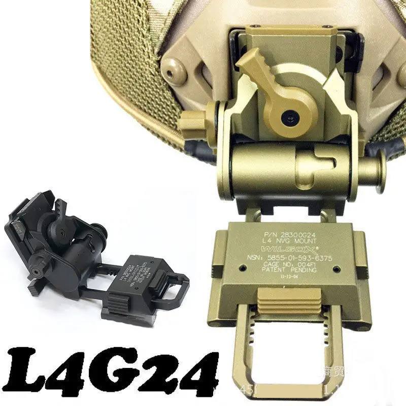 

Wargame Tactical Hunting L4G24 NVG Mount CNC Metal Helmet Bracket BK/GD/SV