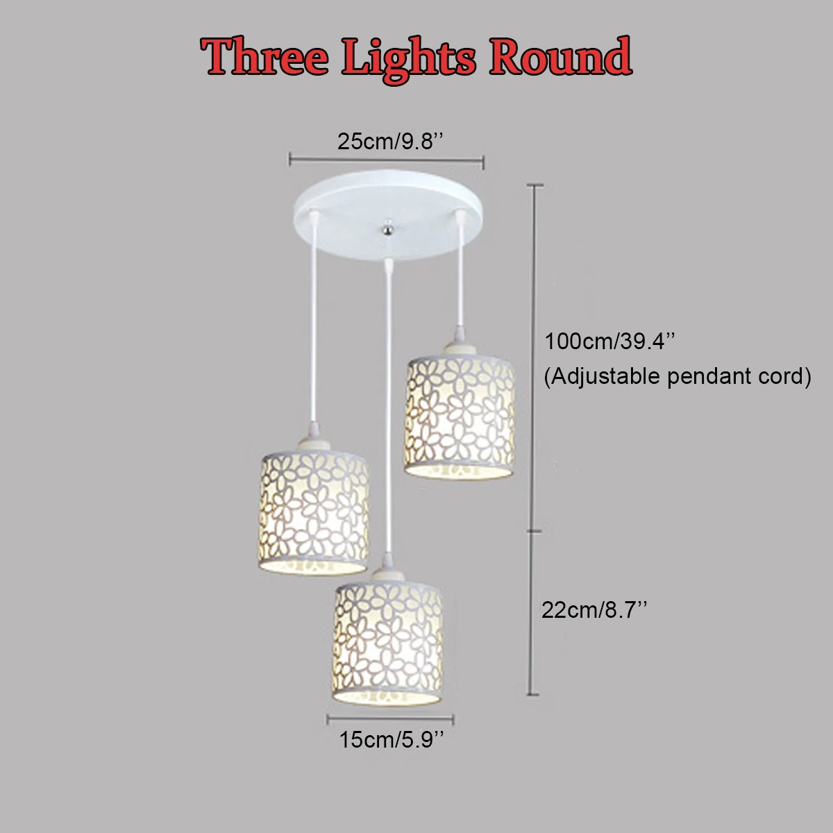 Современные подвесные светильники в скандинавском стиле, железная открытая люстра, Подвесная лампа, украшение для дома, для столовой, спальни, магазина, бара - Цвет корпуса: White 3 Light Round