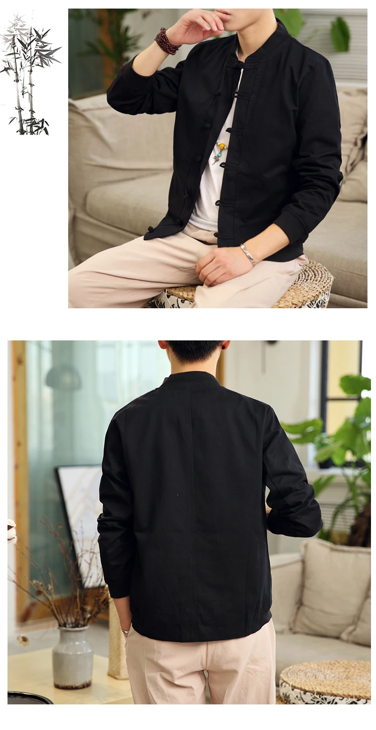 New Spring Bomber Jacket ArmyGreen Chinese Style Men Jackets Cotton Casual Shirt Coats Traditional Clothes chaqueta hombre