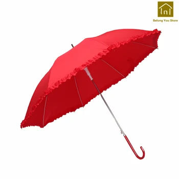

Bride Creative Wedding Long Handle Umbrella Resistant Umbrella Sun Protection Ombrellone Shade Lace Double Umbrellas QKV035