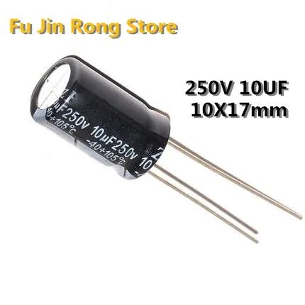 

High quality 20 pcs/lot 250V 10UF 10x17mm 10UF 250V Aluminum electrolytic ic