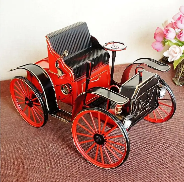 

High-end gift 27cm Vintage car Handmade Metal crafts Simulation model Home decoration Kids' Gift Photography props SM101