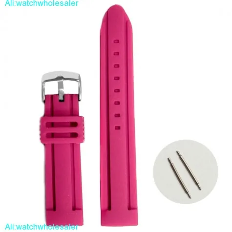 22mm New Magenta Silicone Jelly Rubber Ladies Watch Band Straps WB1072J22JB