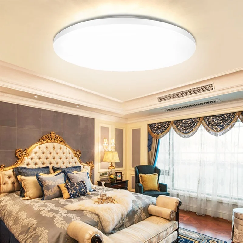 

Smuxi 15W 110V-240V Modern Ultra-Thin Round Led Ceiling Lamp Simple Style White Light 33CM For Living Room Bedroom