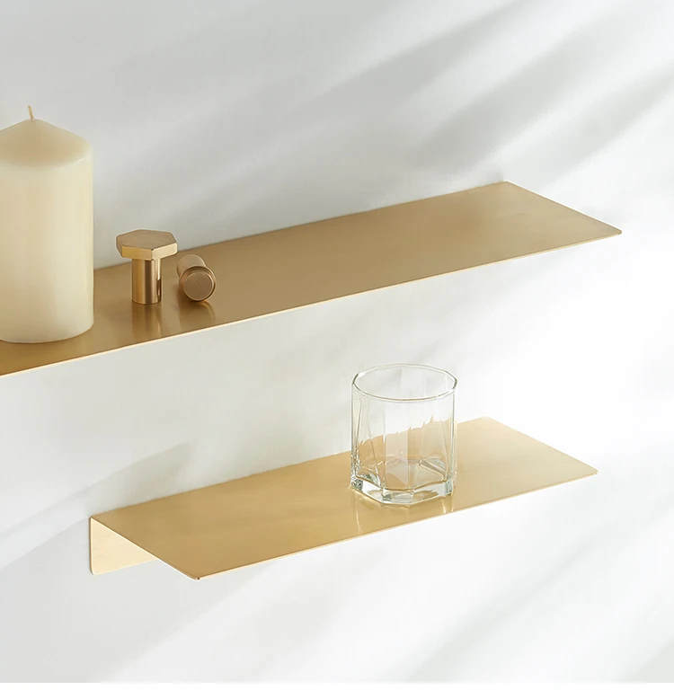 الذهب الشمال الجدار الديكور المطبخ مجلة تخزين أصحاب رفوف النحاس النحاس الحديثة تصميم شماعات ل ممر القضبان الرف