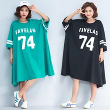 Woman Plus Size T Shirt Dress 2019 New Summer Female Short Sleeve O-neck Casual Loose Letter Print T Shirt Dress Oversized Dress Woman Plus Size T Shirt Dress 2019 New Summer Female Short Sleeve O-neck Casual Loose Letter Print T Shirt Dress Oversized Dress