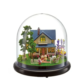 

Diy Doll House miniature 3D Wooden Puzzle Dollhouse miniaturas Furniture House Doll For Birthday Gift Toys -Romantic Chateaux