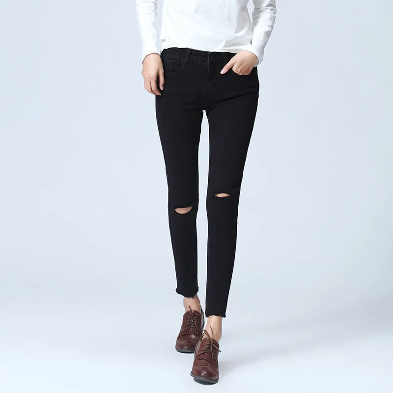 

Jeans for Women Summer Spring New 2017 Women Ripped Jeans for Women Korean Slime Pencils Jeans Casual Pants Free Shipping