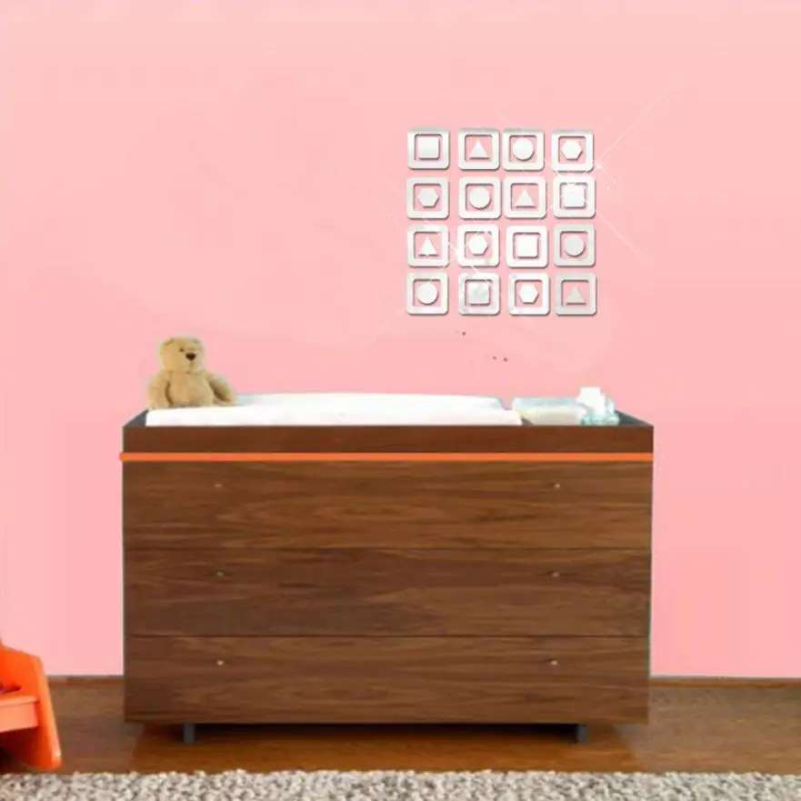 Home Decor 32Pcs 3D Mirror Hexagon Vinyl Removable Wall Sticker Decal Home Decor Art DIY wall sticker Home Deco mirror AU14